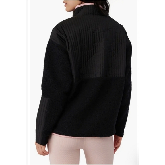 NWT Spiritual Gangster Black Pink Sherpa Half Zip Mixed Media Pullover J… - Picture 2 of 13